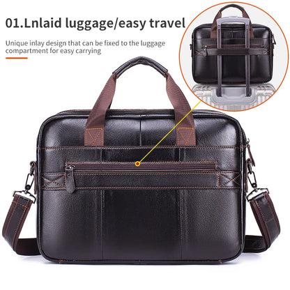 Steel Lion Men's Genuine Leather Briefcase & Laptop Bag