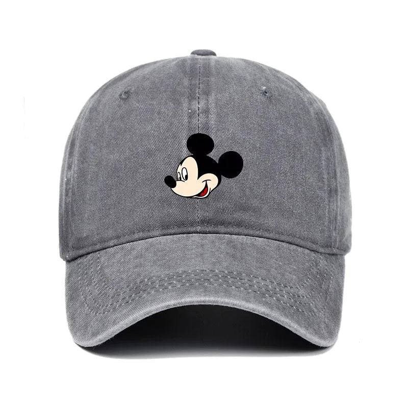 Cartoon Print Washed Baseball Cap – Unisex Vintage Snapback Hat