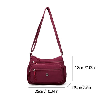 Nylon Crossbody Bag for Women – Large Capacity Multi-Pocket Shoulder Bag