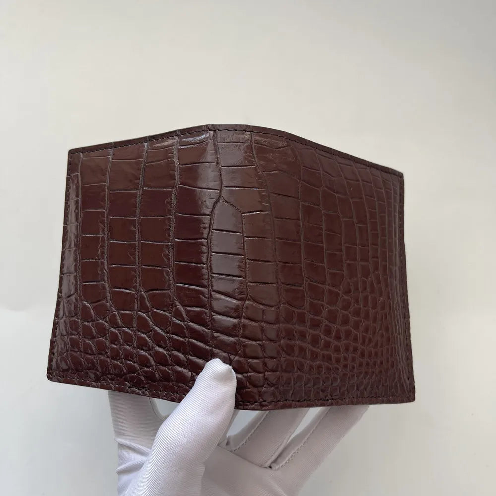 Men's Genuine Crocodile Leather Bifold Wallet
