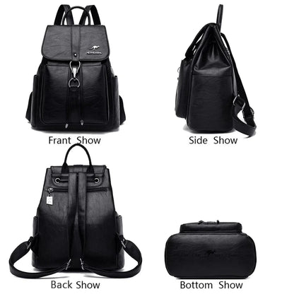 Women's Soft Leather Backpack – Casual School & Travel Bag