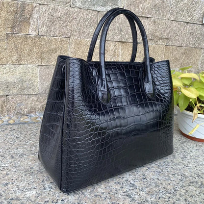 Genuine Crocodile Leather Tote Bag for Women – Luxury Handbag