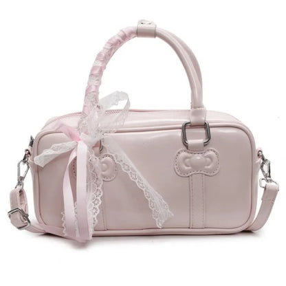 Y2K Bowling Bag – PU Leather Shoulder & Crossbody Handbag