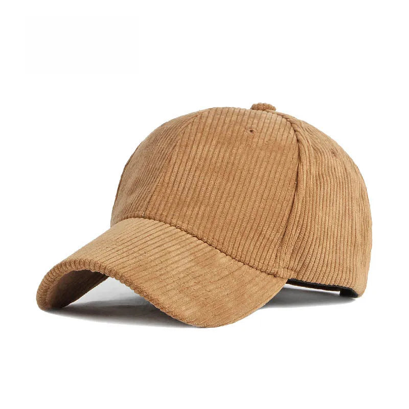Corduroy Baseball Cap – Unisex Adjustable Snapback Hat for Men & Women