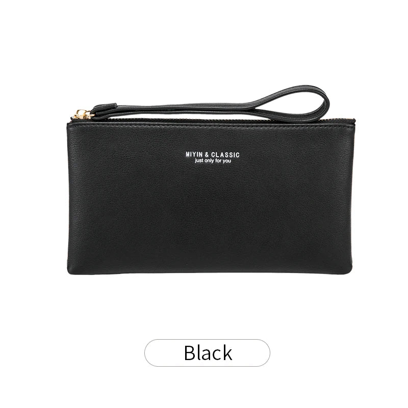 Long Zipper Clutch Wallet for Women – PU Leather Wristlet
