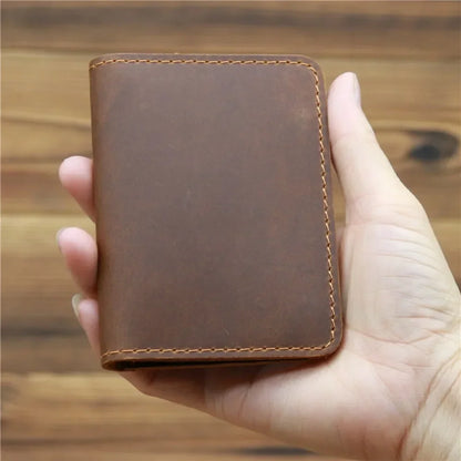 Leather Card Holder Slim Wallet Men Vintage Credit Card Case