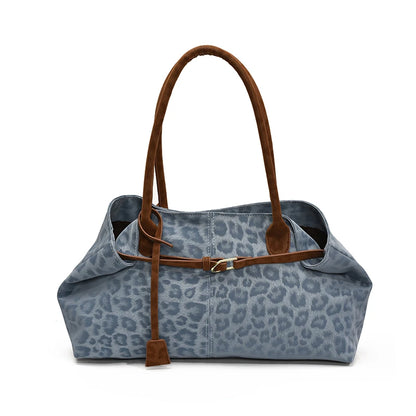 Vintage Leather Shoulder Tote Bag for Women – Large Capacity