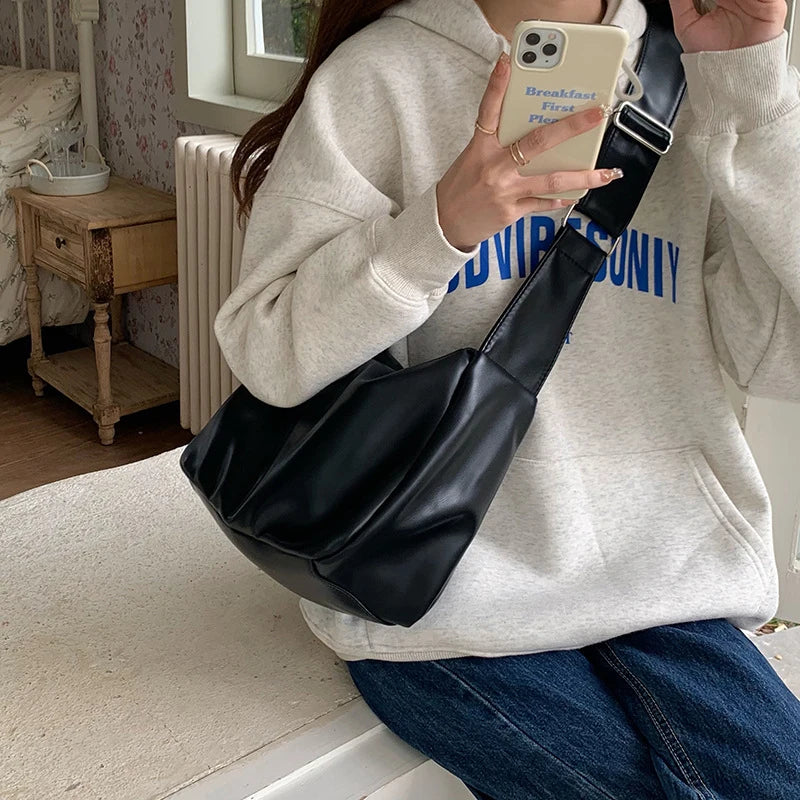 Large Capacity PU Leather Crossbody Bag for Women