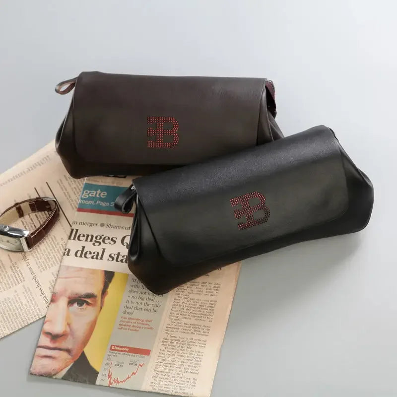 Men's Genuine Leather Clutch Bag – Luxury Business Handbag