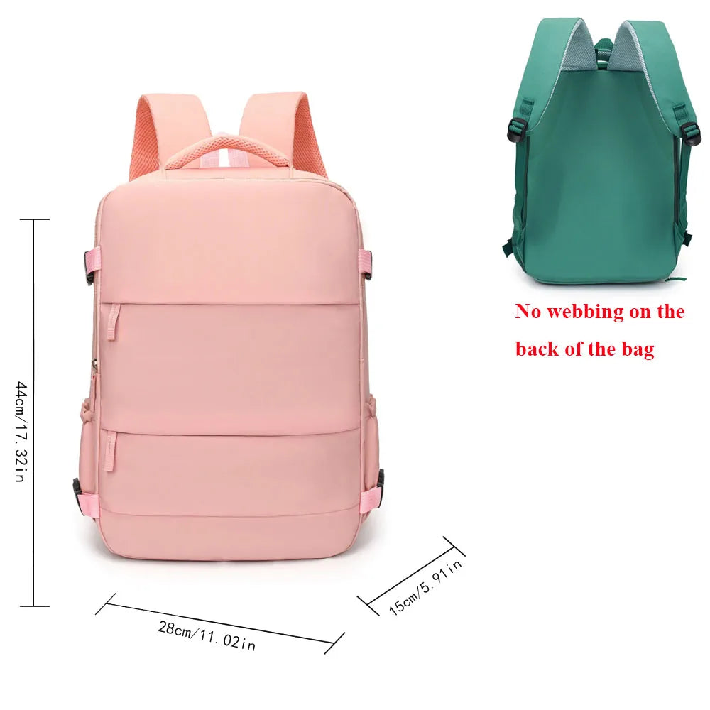 Large Capacity Travel Backpack with Luggage Strap for Women