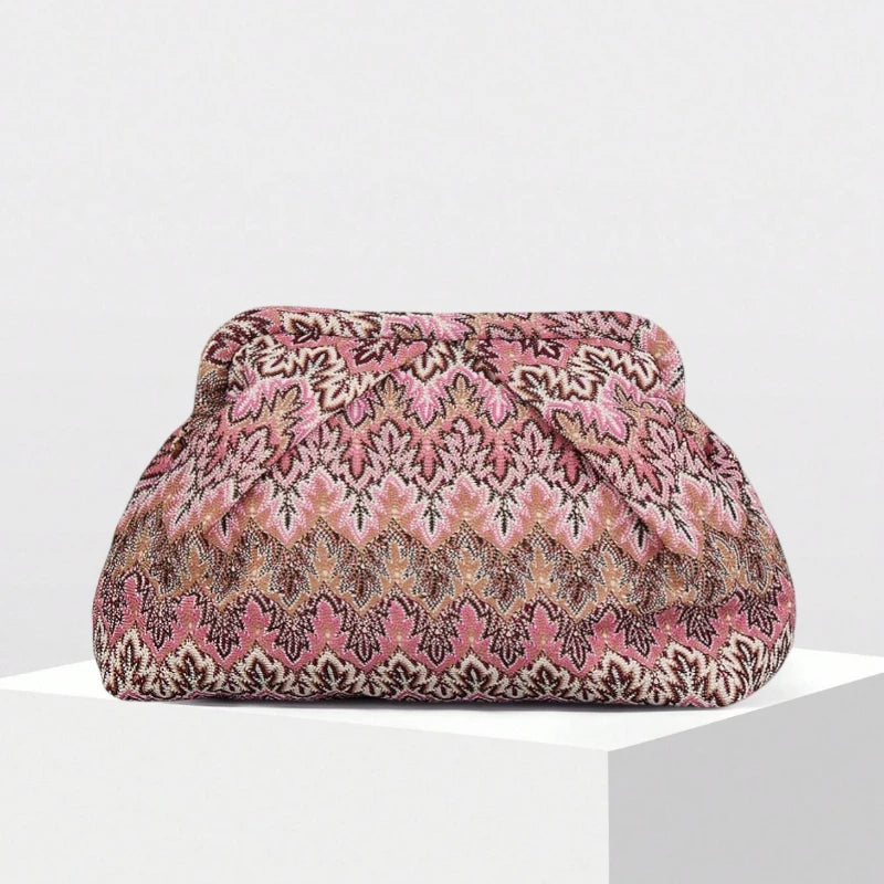 Bohemian Jacquard Clutch Bag – Women's Pleated Cloud Evening Purse