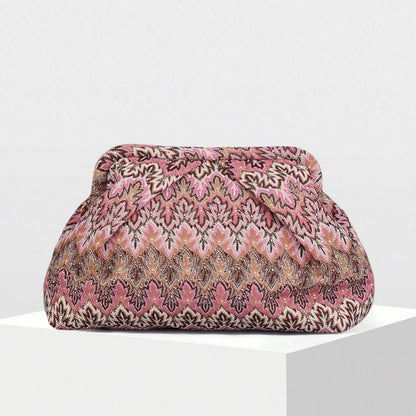 Bohemian Jacquard Clutch Bag – Women's Pleated Cloud Evening Purse
