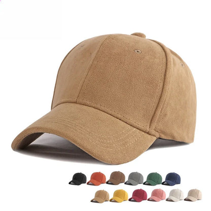 Suede Baseball Cap Unisex Adjustable Snapback Dad Hat