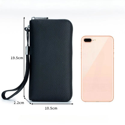 RFID Blocking Genuine Leather Long Wallet for Women