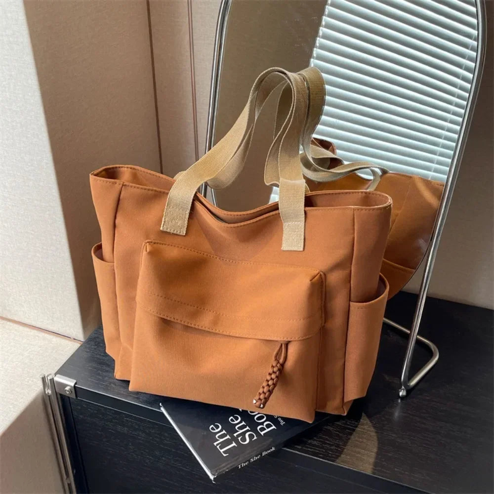 Casual Shoulder Bag Canvas Bag Women Large Capacity Summer College Student Commuting Tote Bag Women