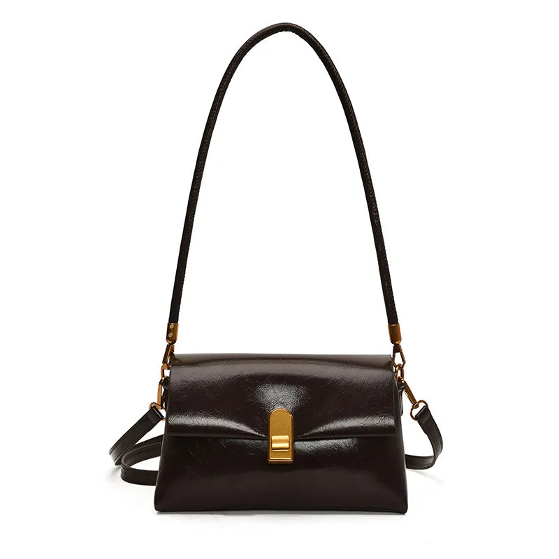 Women's PU Leather Flap Crossbody Bag – Small Shoulder Handbag