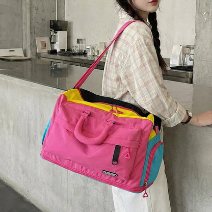 Expandable Travel Duffle Bag – Color Block Weekend Overnight Bag