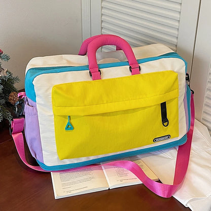Color Block Gym Duffle Bag with Shoe Compartment – Travel & Fitness Tote