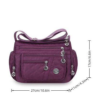 Oxford Fabric Crossbody Bag – Multi-Pocket Shoulder Bag