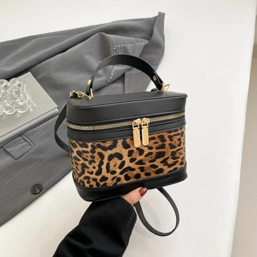Leopard Print Bucket Bag – Women's Crossbody Shoulder Bag