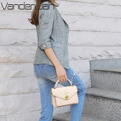 Quilted Crossbody Bag for Women – 3-Layer Leather Handbag