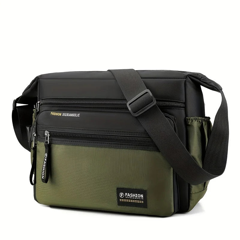 Waterproof Nylon Men's Crossbody Shoulder Bag – Multi-Pocket