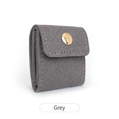 Mini Leather Jewelry Storage Bag – Foldable Portable Organizer for Women