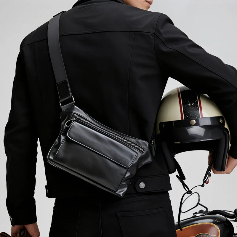 Men's Genuine Leather Crossbody Waist Bag