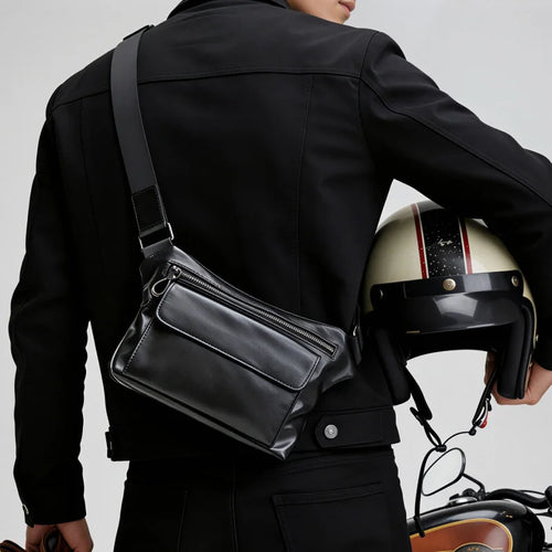 Men's Genuine Leather Crossbody Waist Bag