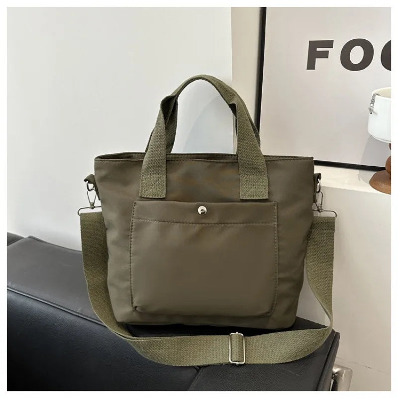 Large Capacity Canvas Crossbody Tote Bag – Women's Commuter Shoulder Bag