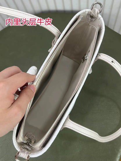 Crocodile Embossed Tote Bag – Women's Large Capacity Shoulder Bag with Mini Purse