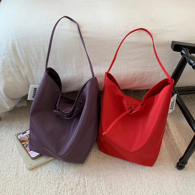 Large Capacity Nylon Shoulder Bag – Women's Lightweight Casual Tote