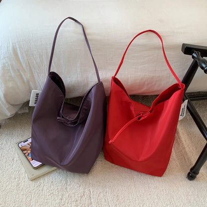 Large Capacity Nylon Shoulder Bag – Women's Lightweight Casual Tote