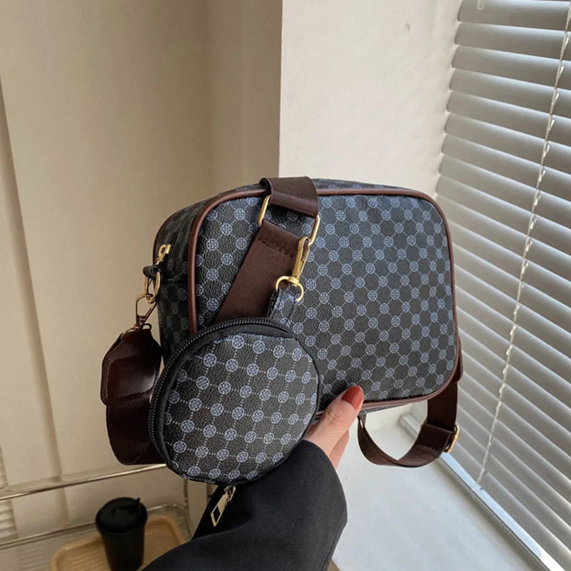 Printed Crossbody Shoulder Bag with Mini Coin Purse