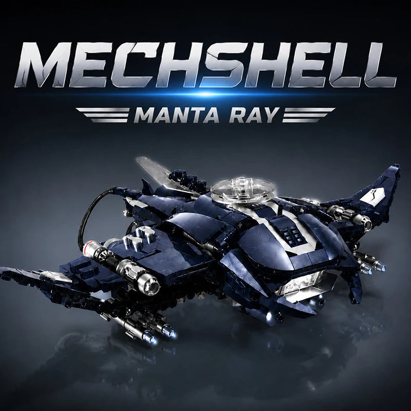 Mechshell Manta Ray Building Blocks Model – 930pcs Sci-Fi Brick Set