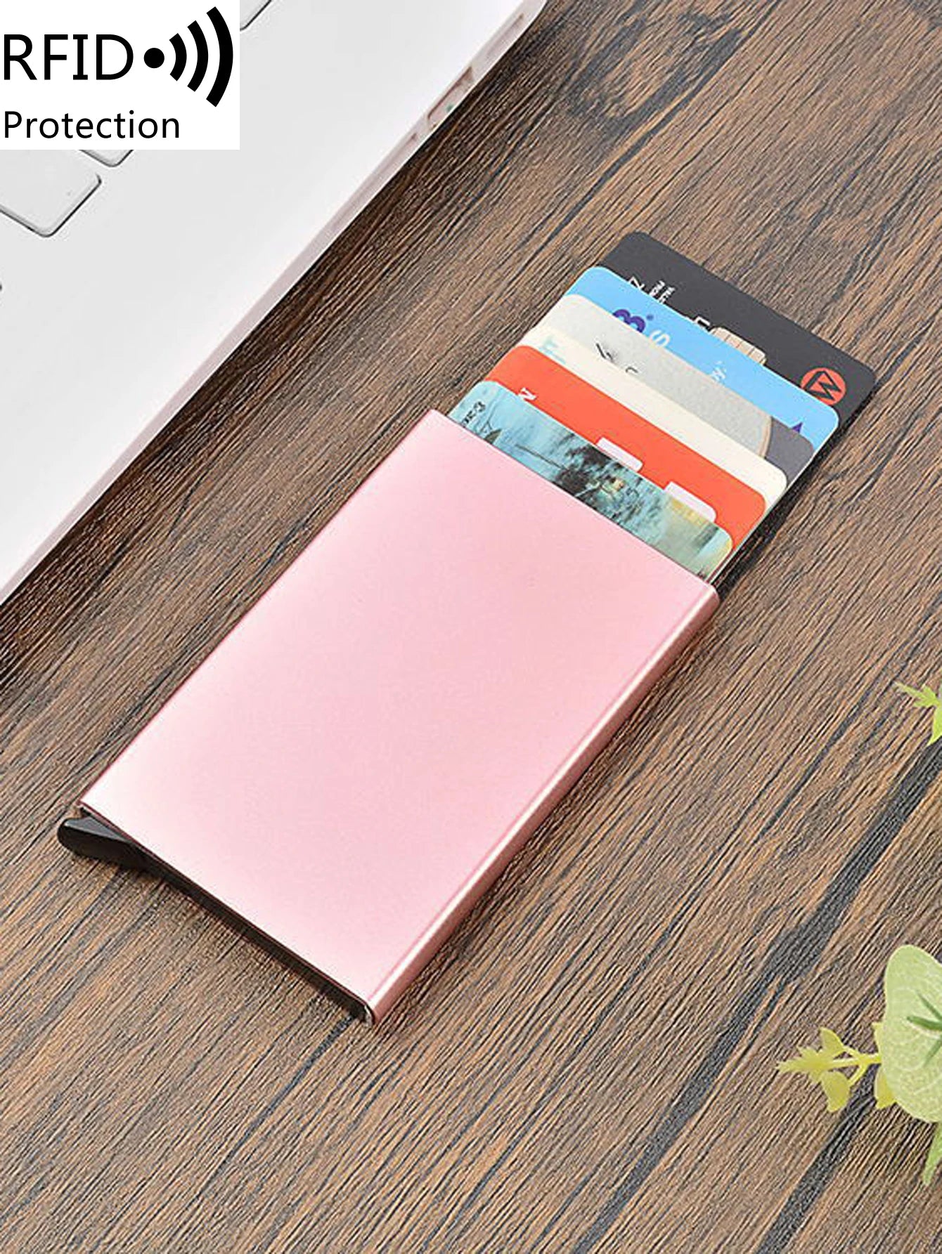 RFID Blocking Aluminum Card Holder with Auto Pop-Up