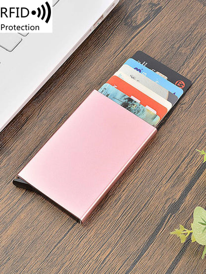 RFID Blocking Aluminum Card Holder with Auto Pop-Up