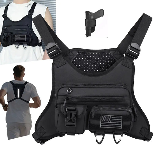 Tactical Chest Rig Vest Bag – Outdoor Running, Hiking & Hunting Pack