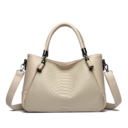 Snakeskin Leather Tote Bag for Women – Luxury Shoulder Handbag