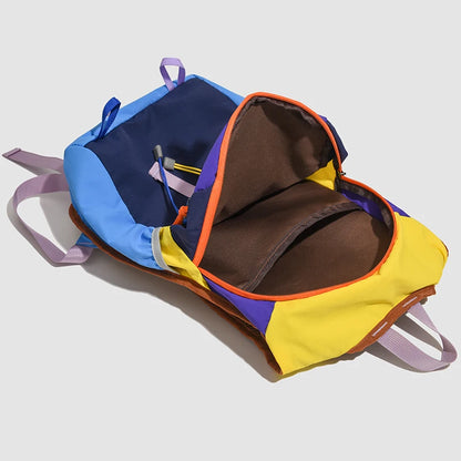 Contrasting Color Travel Backpack – Lightweight Outdoor Hiking Bag for Women