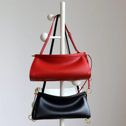 Women S Bags Genuine Leather Underarm Bag Handbag Small Design High-End Clip Simple Shoulder Vintage