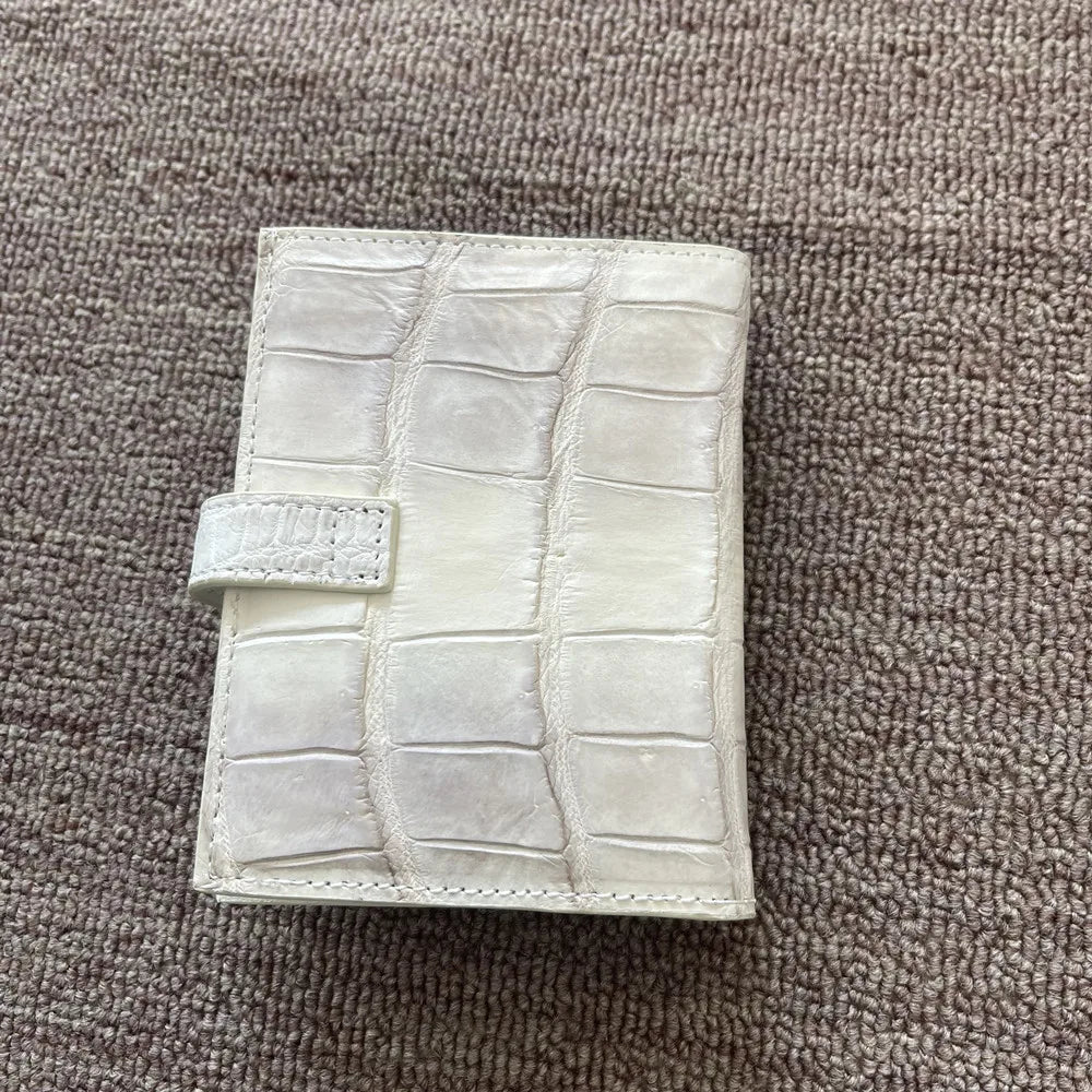 Himalayan White Crocodile Leather Women's Short Wallet