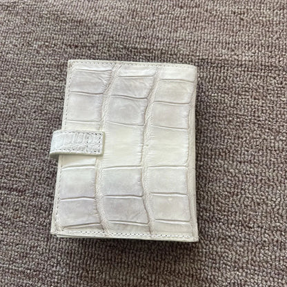 Himalayan White Crocodile Leather Women's Short Wallet