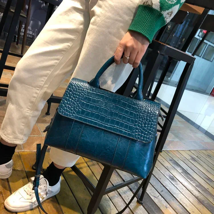 Cowhide Leather Crossbody Handbag for Women – Luxury Shoulder Bag