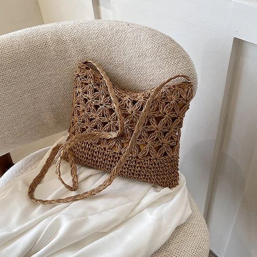 Straw Woven Crossbody Bag – Boho Shoulder Bag for Women