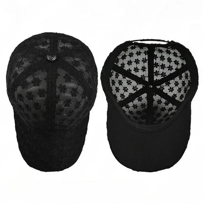 Summer Women S Lightweight Office Lady Lace Baseball Cap Embroidered Flowers Mesh Ventilation Sun