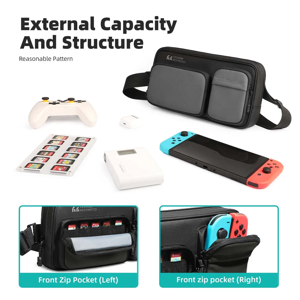 Men's Waterproof Crossbody Bag – Fits Handheld Game Console