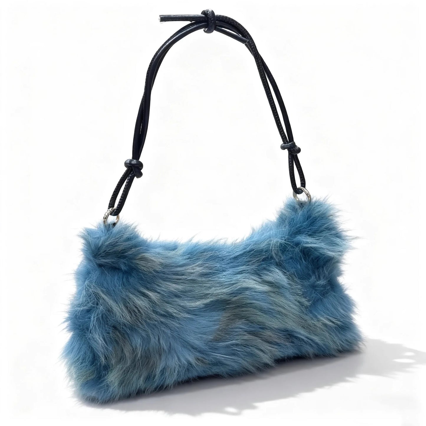 Real Fox Fur Woman Ladies Crossbody Bags Designer Luxury Handbags Women Handbag Shoulder Bag Fuzzy