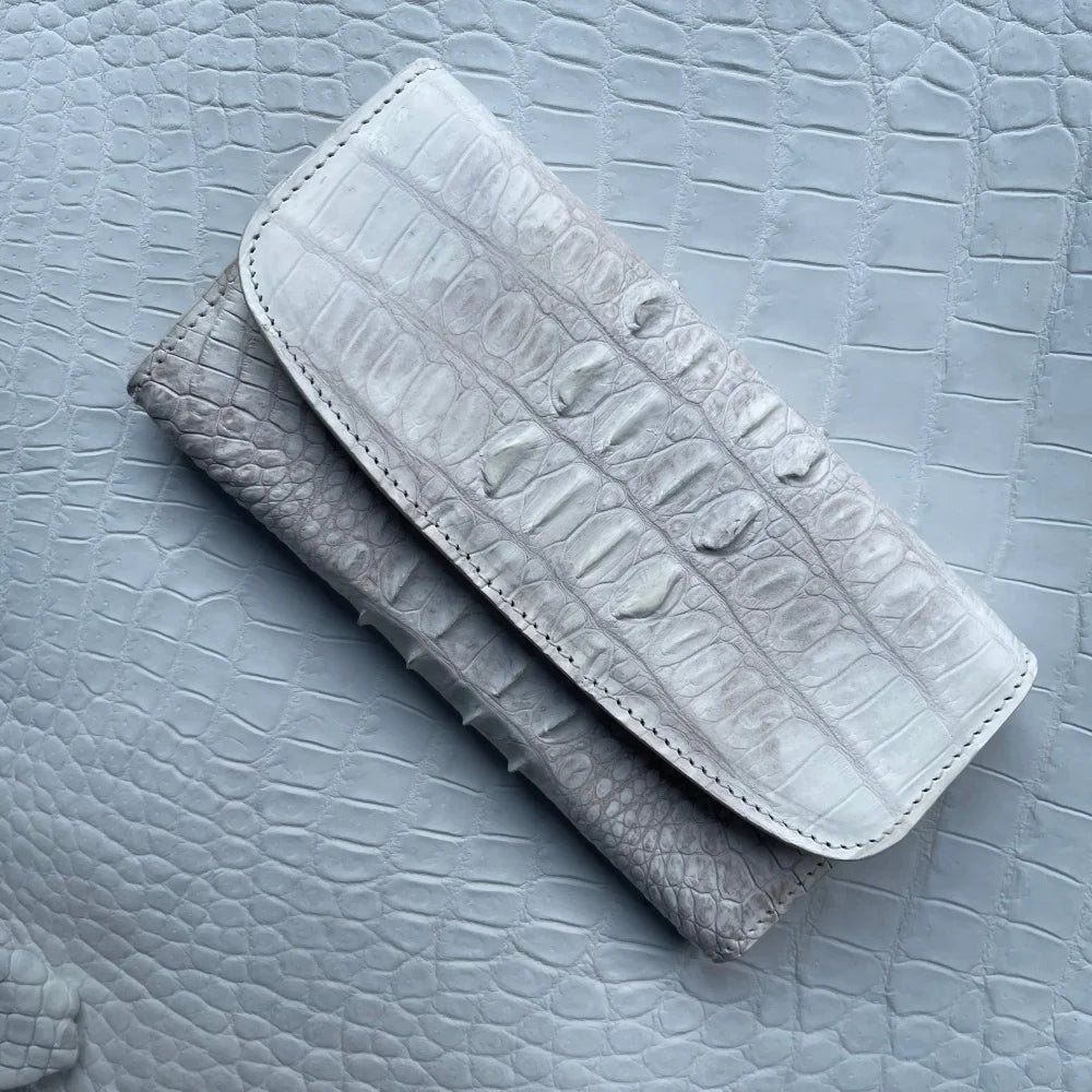 Himalaya Crocodile Leather Women's Long Clutch Wallet – Handmade Luxury