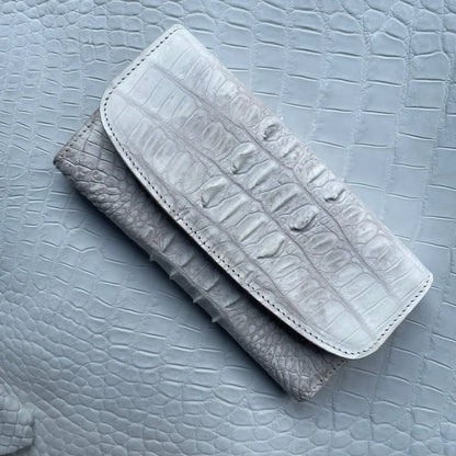 Himalaya Crocodile Leather Women's Long Clutch Wallet – Handmade Luxury